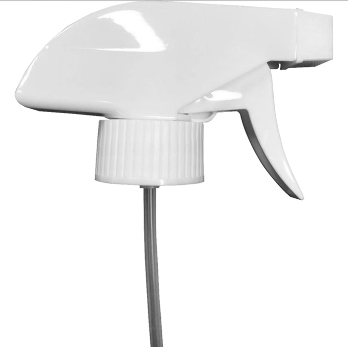 20-400 White PP Trigger Sprayer, 9" Dip Tube, 0.9 ml Output