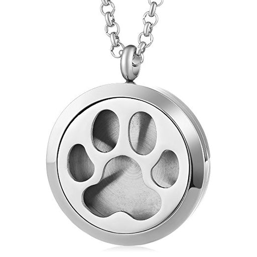 Aromatherapy Diffuser Necklace Paw Prints - Sunrise Botanics